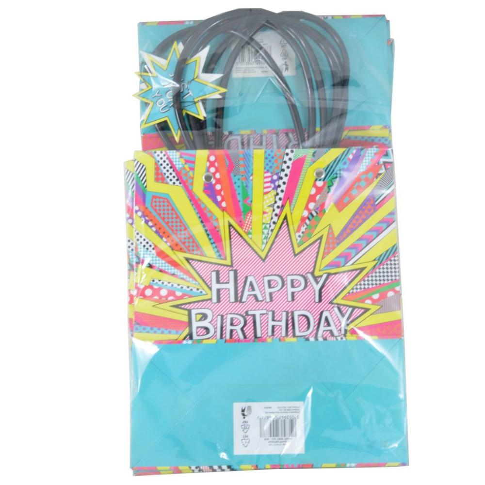 Happy Birthday 6 Bright Burst Medium Bags