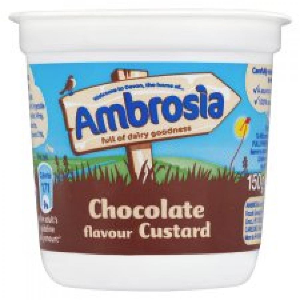 CASE PRICE Ambrosia Milk Chocolate Custard Pots 150g x 12 | Approved Food