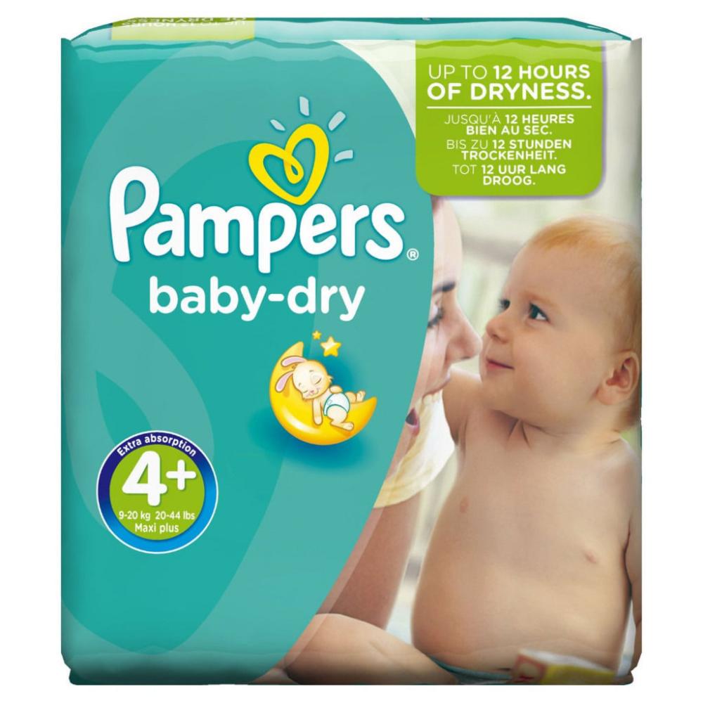 Pampers Baby Dry Nappies Size 4 Plus 76 Pack