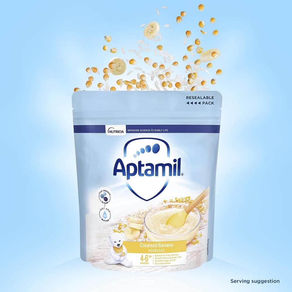 SALE  Aptamil Creamed Banana Porridge Baby Food Cereal 4 to 6 Months 125g