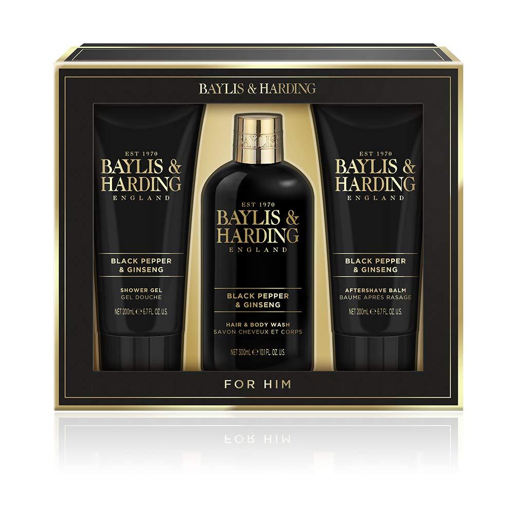 Baylis and Harding Mens Black Pepper and Ginseng Grooming Trio Damaged