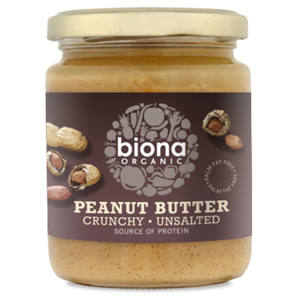 Biona Organic Crunchy Unsalted Peanut Butter 250g | Approved Food