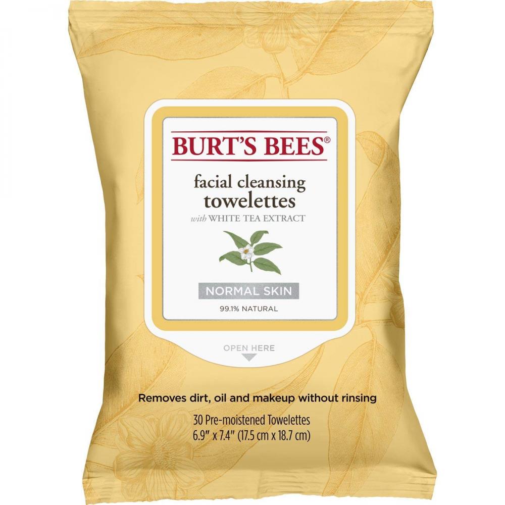 Burts Bees Facial Cleansing Towelettes with White Tea Extract 30 Count