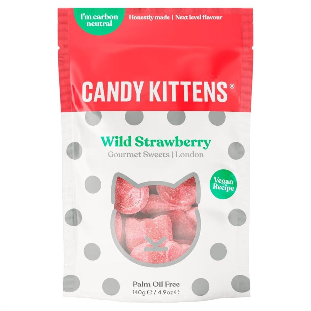 Candy Kittens Wild Strawberry Vegan Sweets 140g