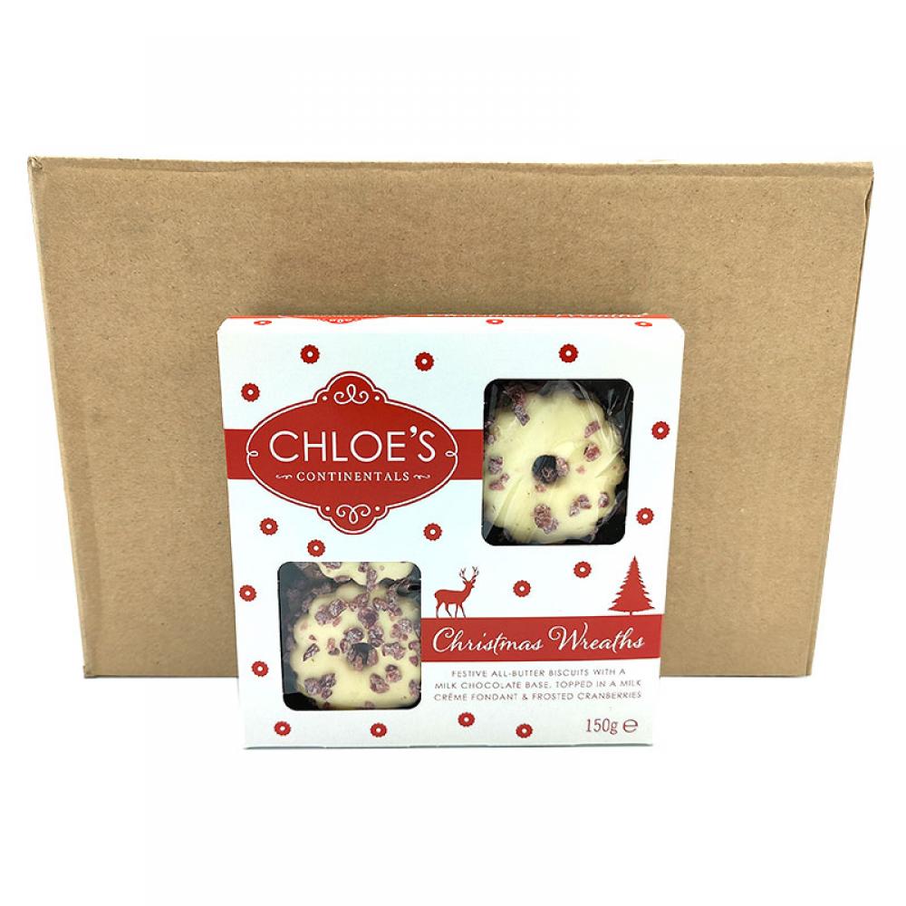 CASE PRICE  Chloes Christmas Wreaths Biscuits 12 x 150g
