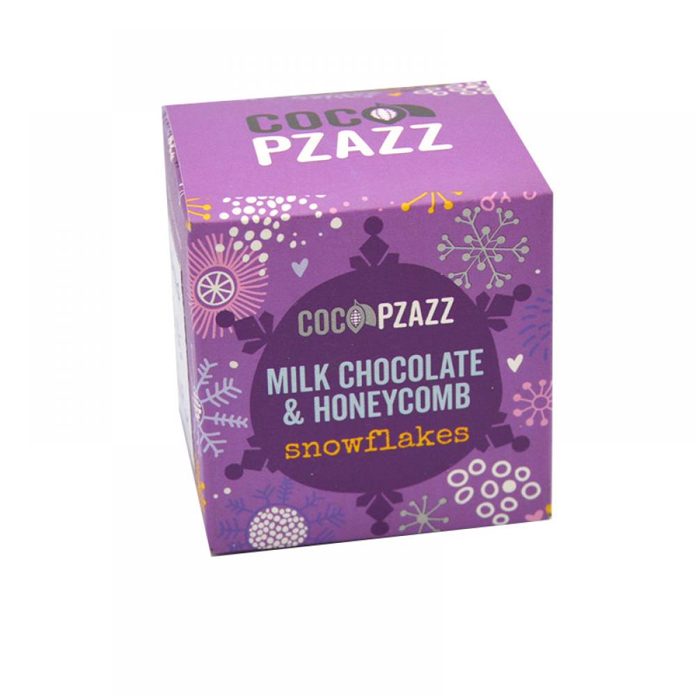 Coco Pzazz Milk Chocolate and Honeycomb Snowflakes 96g