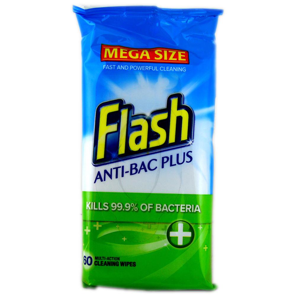 Flash Antibacterial Strong Weave 60 Wipes Approved Food