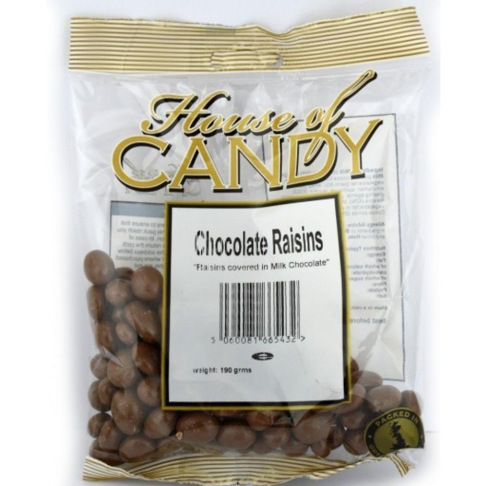 House Of Candy Chocolate Raisins 225g