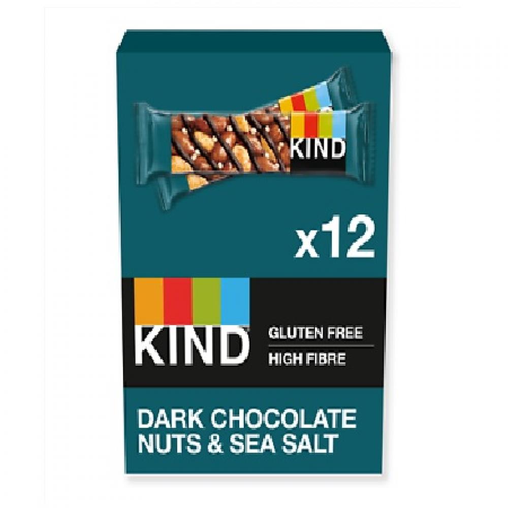CASE PRICE  Kind Dark Chocolate Nuts and Sea Salt Bars 12 x 40g