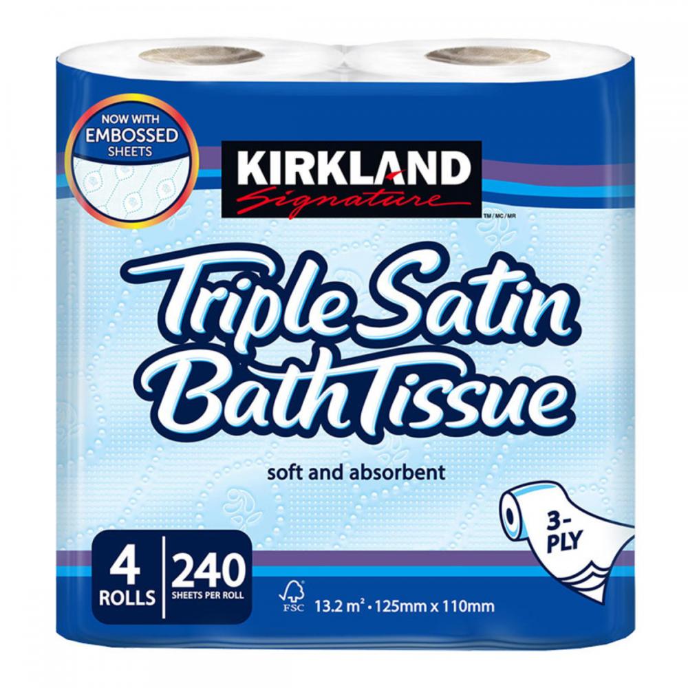 Kirkland Signature Triple Satin Toilet Tissue 4 pack | Approved Food