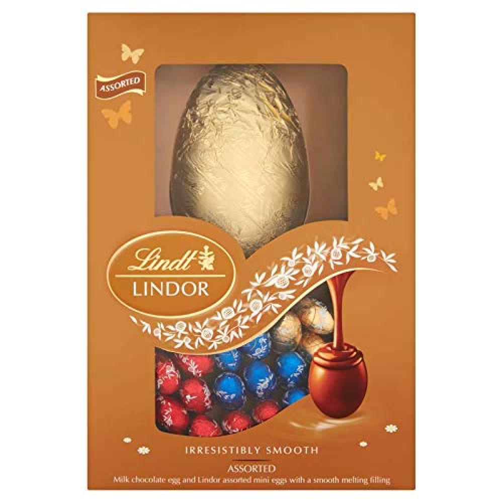 Lindt Milk Chocolate Egg and Assorted Mini Eggs 215g