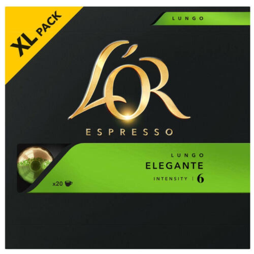 LOR Espresso Lungo Elegante Aluminium Coffee Capsules Intensity 6 20 Capsules