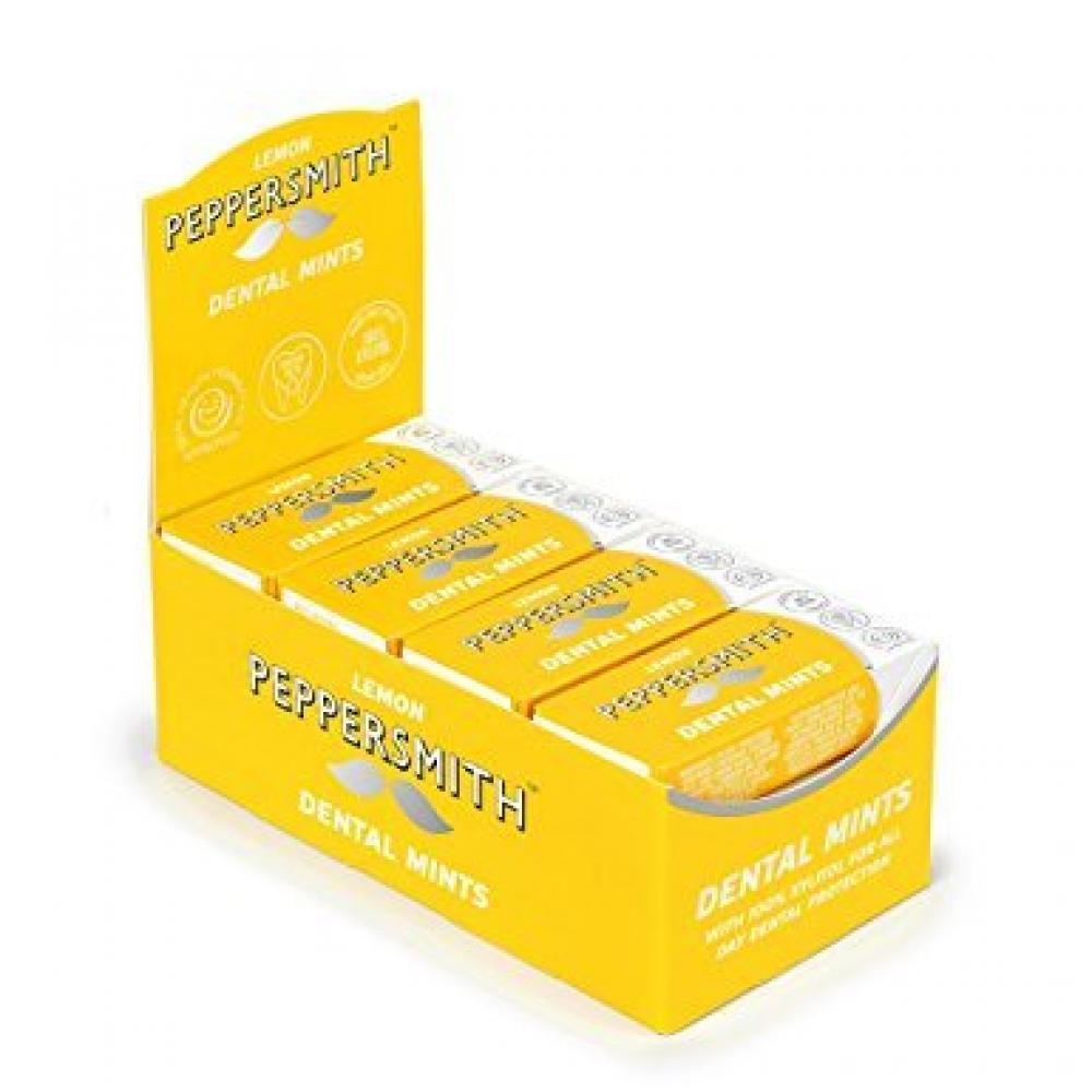 Peppersmith 100 Xylitol Mints Sicilian Lemon and Fine English Peppermint 25 Mints15 g