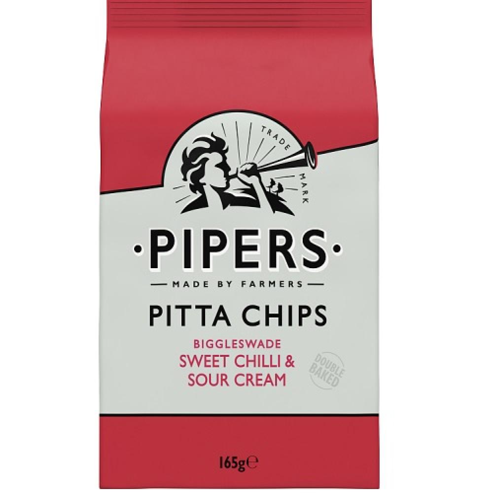 Pipers Crisps Pitta Chips Sweet Chilli and Sour Cream 165g