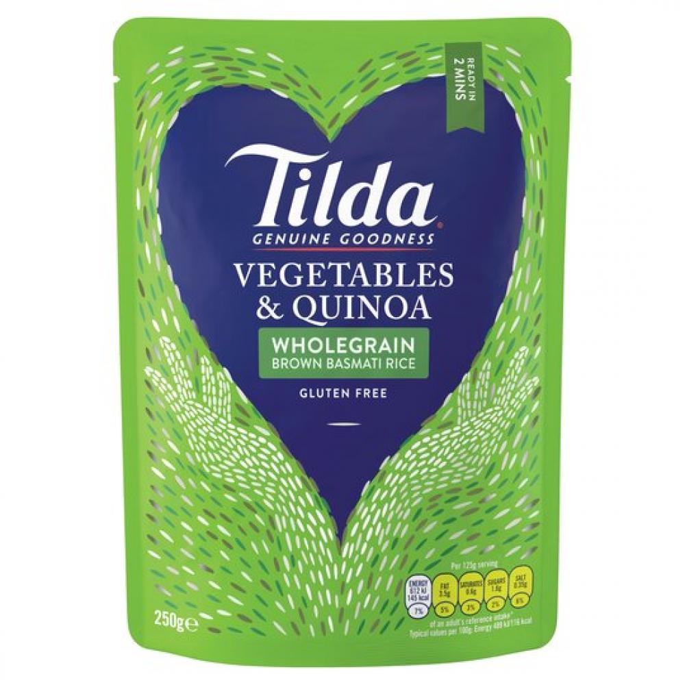 Tilda Vegetable and Quinoa Wholegrain Brown Basmati Rice 250g