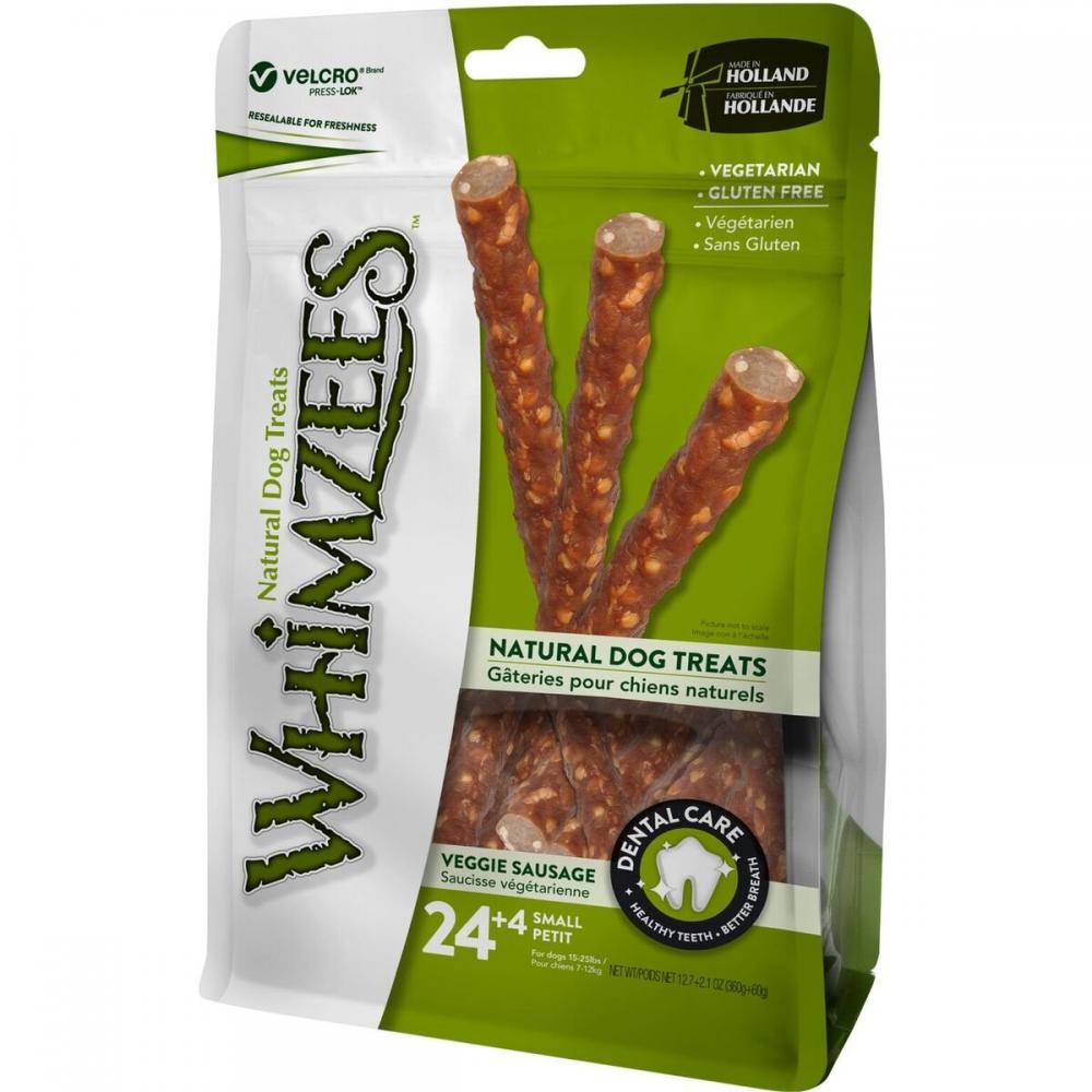 Whimzees Natural Dental Dog Treats Small Veggie Sausage 28 Pieces