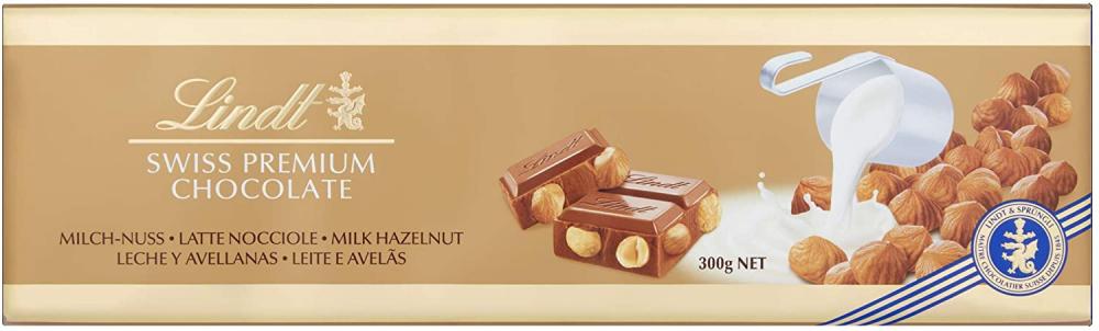 Lindt Hazelnut Gold Chocolate Bar 300g