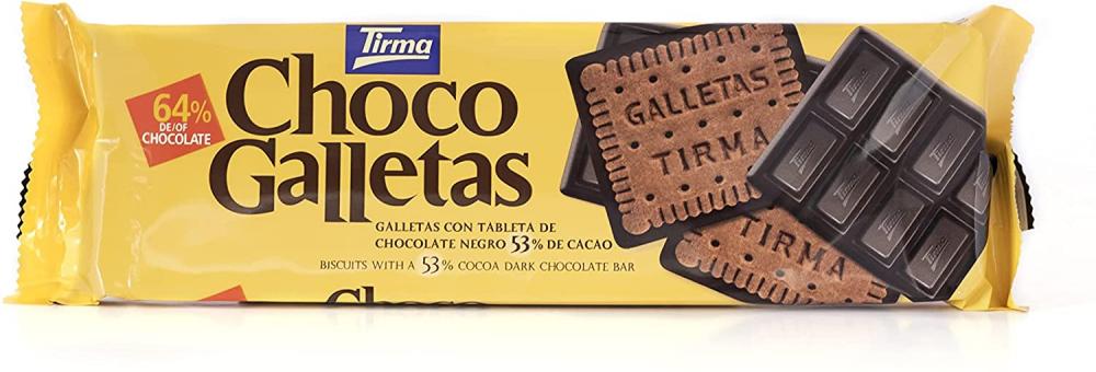 Tirma Choco Galletas Biscuits with Dark Chocolate 160g
