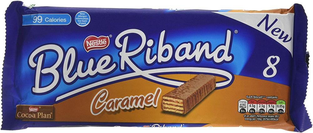 Blue Riband Milk Chocolate Caramel Wafer Biscuit 8 X 20g