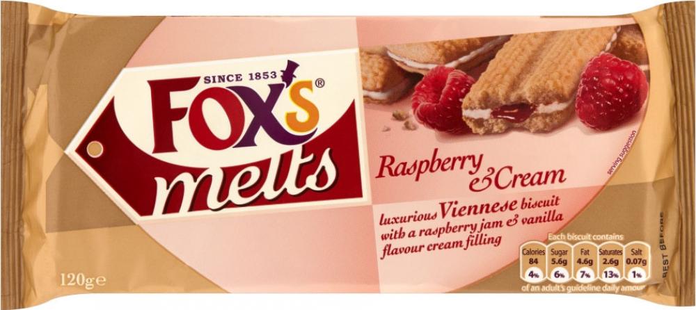 Foxs Melts Raspberry and Cream 120g | Approved Food