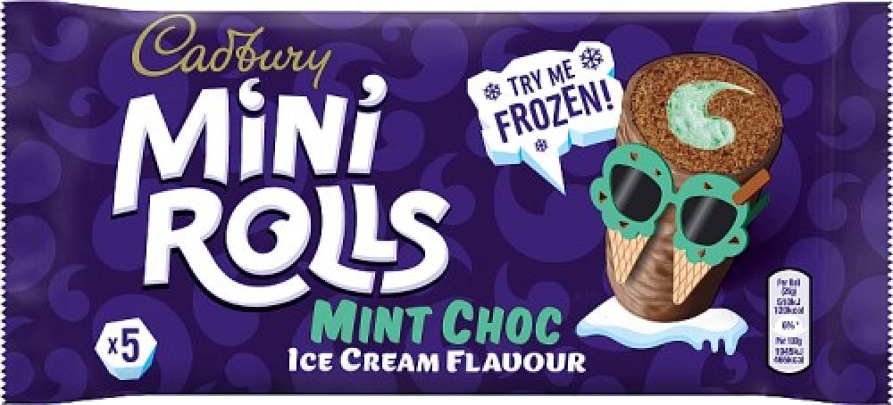Cadbury 5 Mini Rolls Mint Choc Ice Cream Flavour 5 Pack