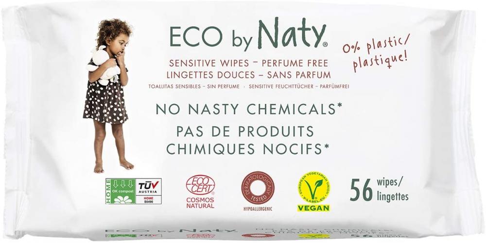 Naty By Nature Babycare Unscented Sensitive Eco Wipes 56 Wipe
