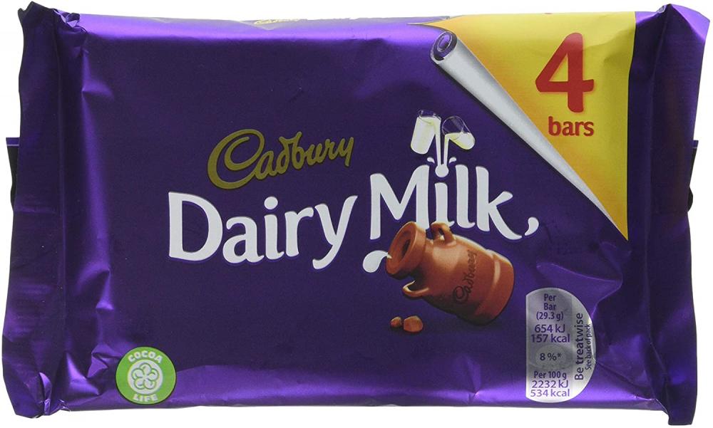 Cadbury Dairy Milk Chocolate Bar 4 bars