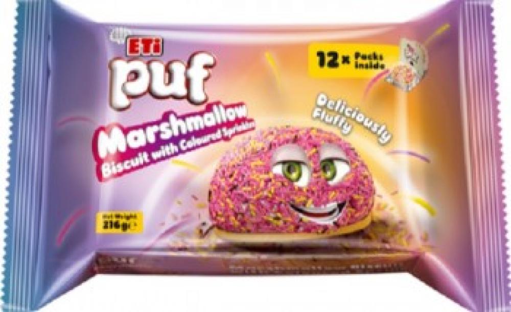 Eti Puf Marshmallow Biscuit With Coloured Sprinkles 216g Approved Food