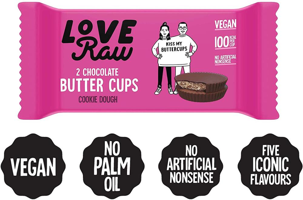 Love Raw Vegan Dark Chocolate Cookie Dough Butter Cups 34g