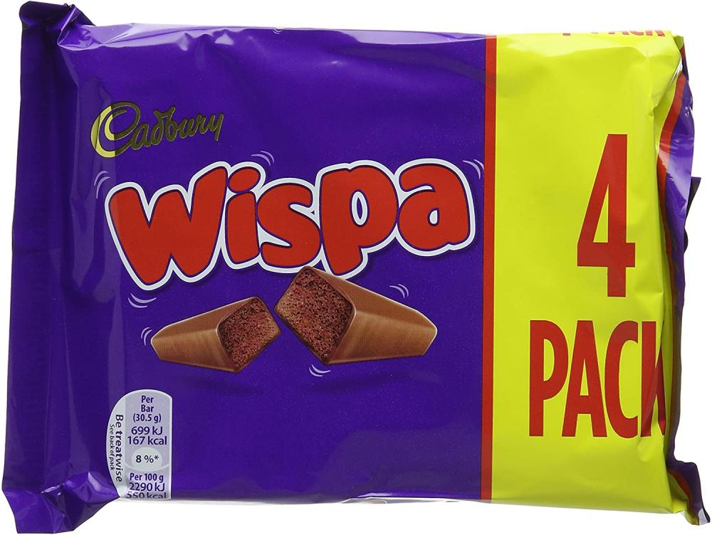Cadbury Wispa Chocolate Bar 4 x 30.5 g