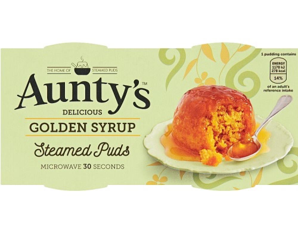 Auntys Golden Syrup Steamed Puds 2 x 95g