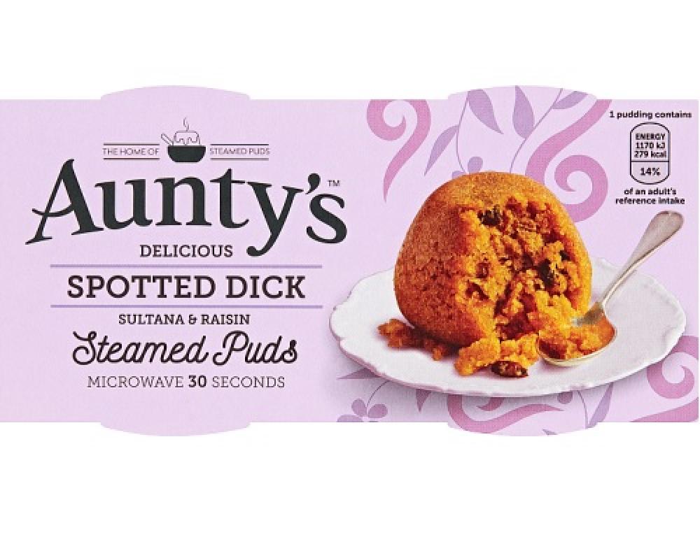 Auntys Spotted Dick Steamed Puds 2 x 95g