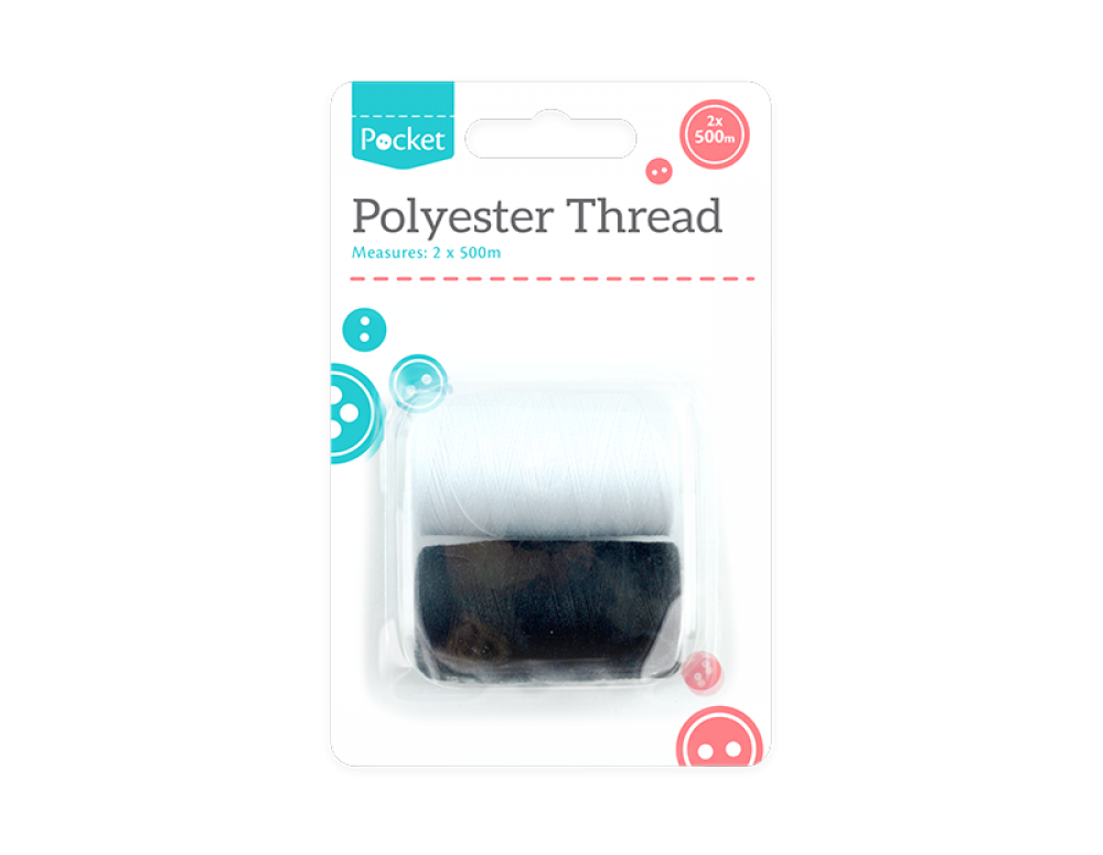Pocket Polyester Thread 500m 2 pack