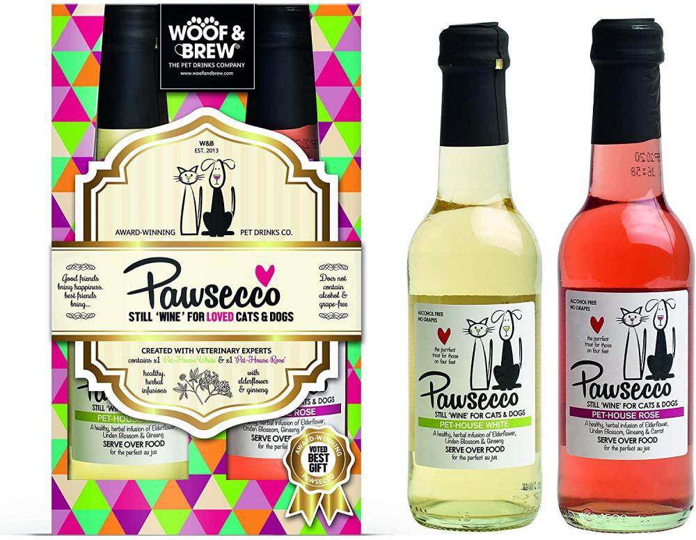 SALE WOOF and BREW Pawsecco Duo Pack for Cats And Dogs 2 x 250 ml
