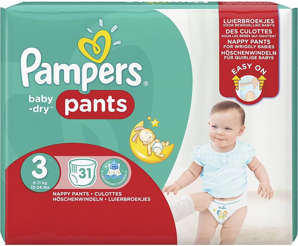 Pampers Baby Dry Pants Size 3 Midi 6-11 kg 31 Nappies