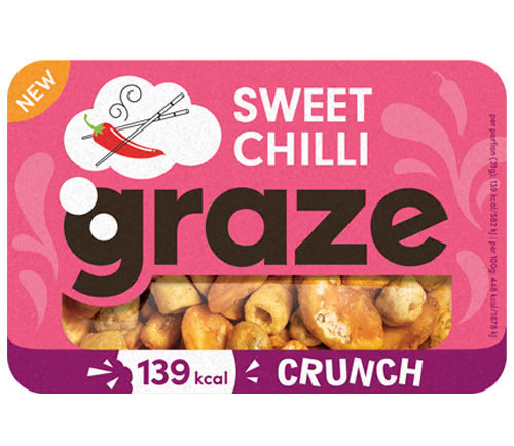 Graze Sweet Chilli Crunch - Vegan Savoury Healthy Snack Pack 4 x 31 g