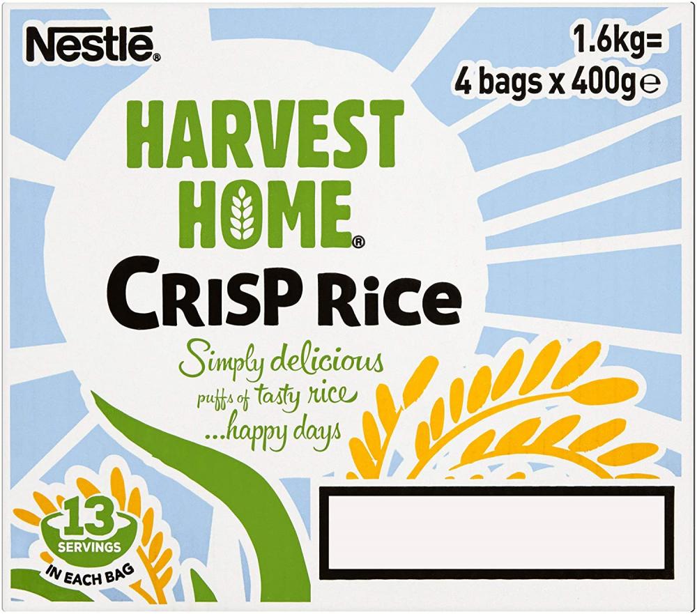 SALE  Nestle Harvest Home Crisp Rice Cereal Bags 4x500g