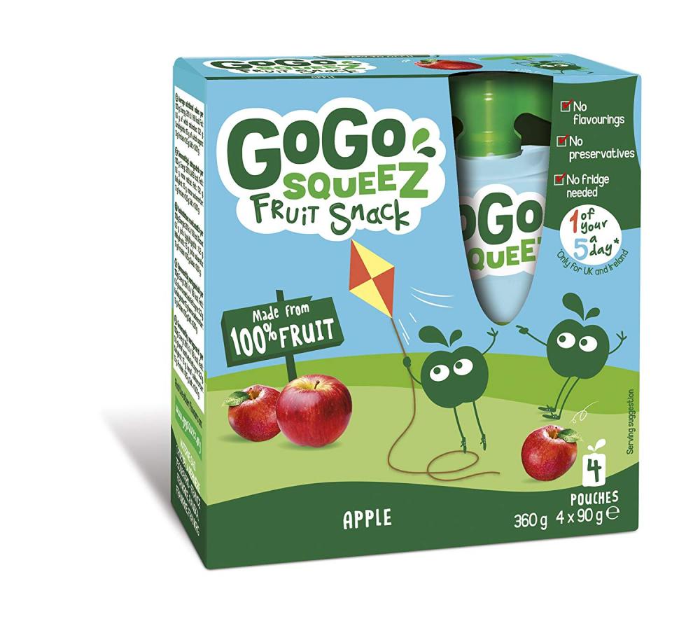 SALE  GoGo Squeez Apple Fruit Snack 4x90g