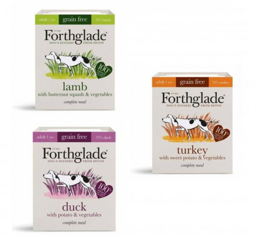 Forthglade 100 Natural Grain Free Complete Meal Meat Selection Lucky Dip Dog Food 395g