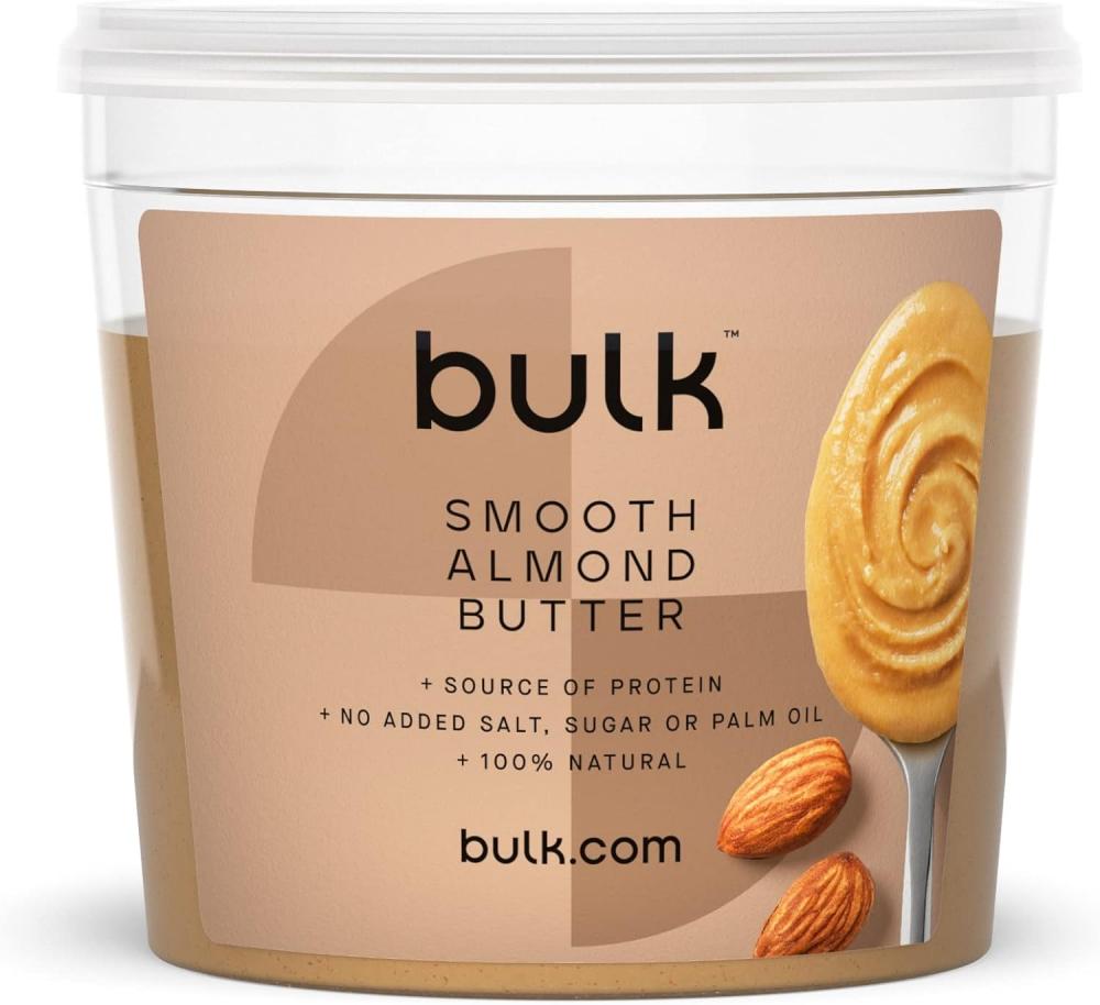 Bulk Powders Smooth Natural Almond Butter Tub 1 kg