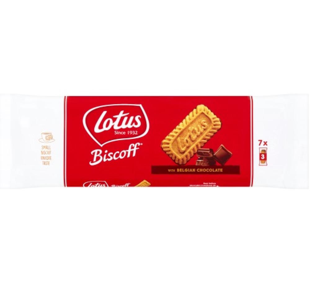 Lotus Biscoff Biscuits With Belgian Chocolate 7 x 22g