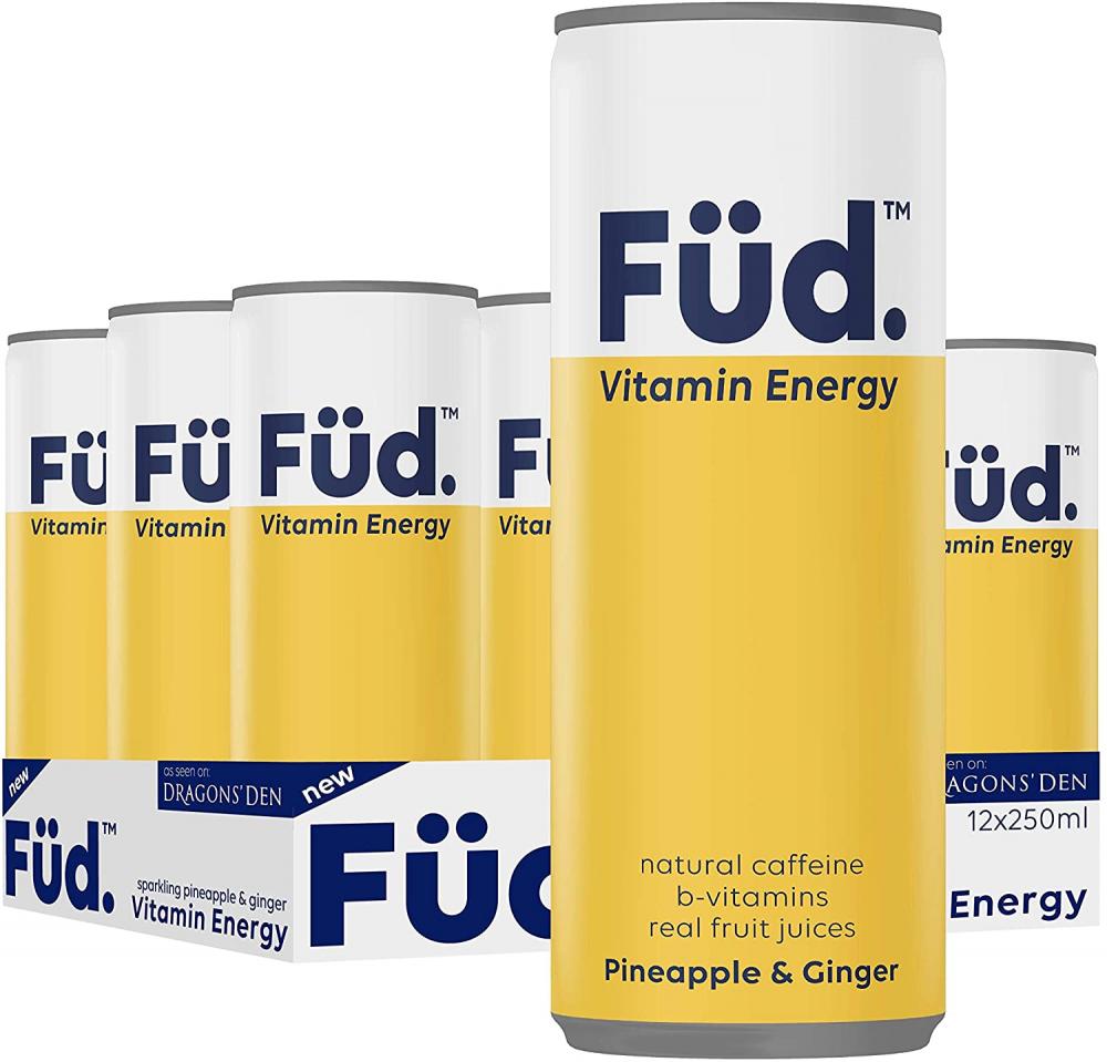 Fud Vitamin Energy Fruity Sparkling Water Pineapple And Ginger 250ml