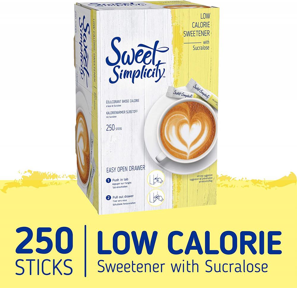 Sweet Simplicity Low Calorie Sweetener with Sucralose 250 Sticks