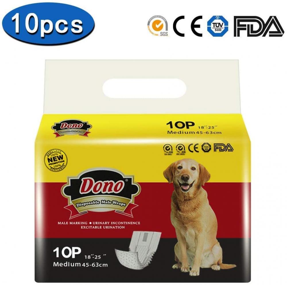 Dono Pet Disposable Nappy Male Dog Diapers With Wetness Indicator (M)