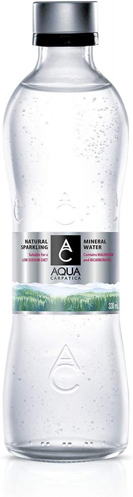 SALE  Aqua Carpatica Natural Sparkling Mineral Water Nitrates Free Glass 330ml