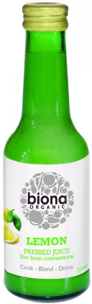 Biona Organic Lemon Pressed Juice Not From Concentrate 200 ml