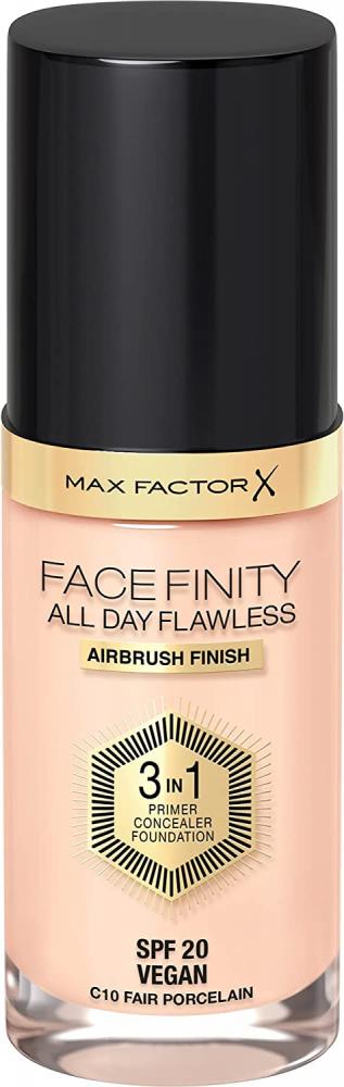 Max Factor Facefinity 3-in-1 All Day Flawless Liquid Foundation 10 Fair Porcelain 30ml