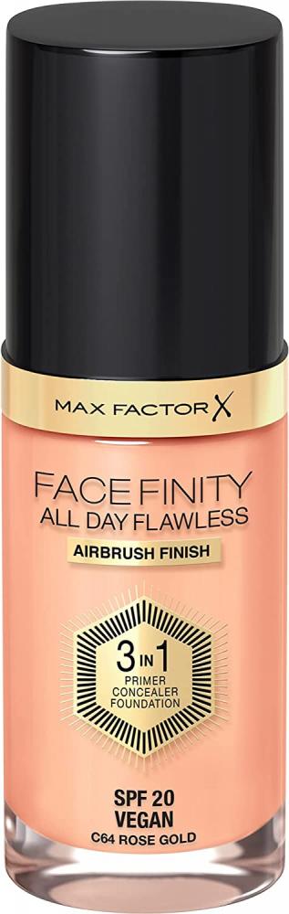 Max Factor Facefinity 3-in-1 All Day Flawless Liquid Foundation SPF 20 - 64 Rose Gold 30 ml