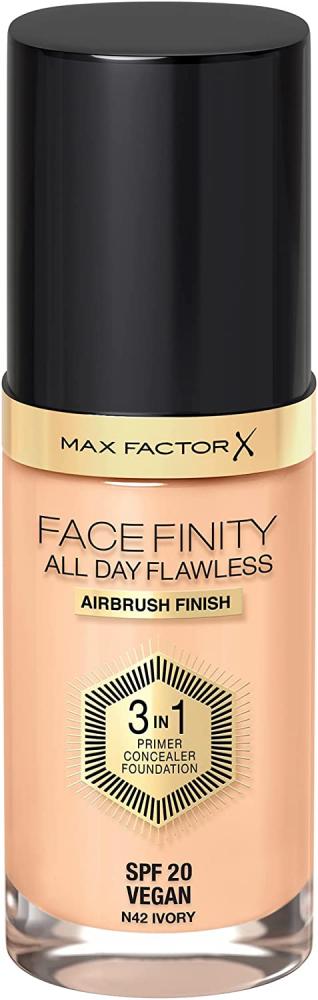 Max Factor Facefinity 3-in-1 All Day Flawless Liquid Foundation SPF 20 - 42 Ivory 30 ml