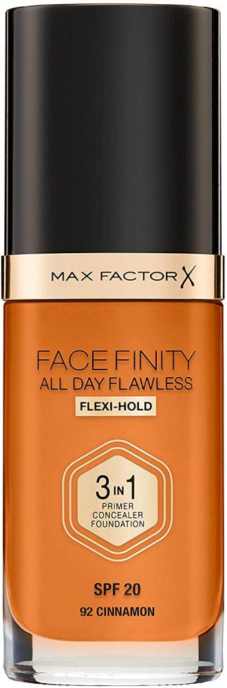 Max Factor Facefinity 3-in-1 All Day Flawless Liquid Foundation SPF 20 92 Cinnamon 30ml